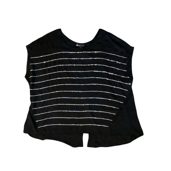 Plus Size, Lane Bryant Sleeveless Black and Silver Blouse, Size 26/28 - Picture 4 of 7